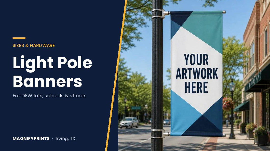 Light Pole Banners for DFW Parking Lots, Schools & Streets