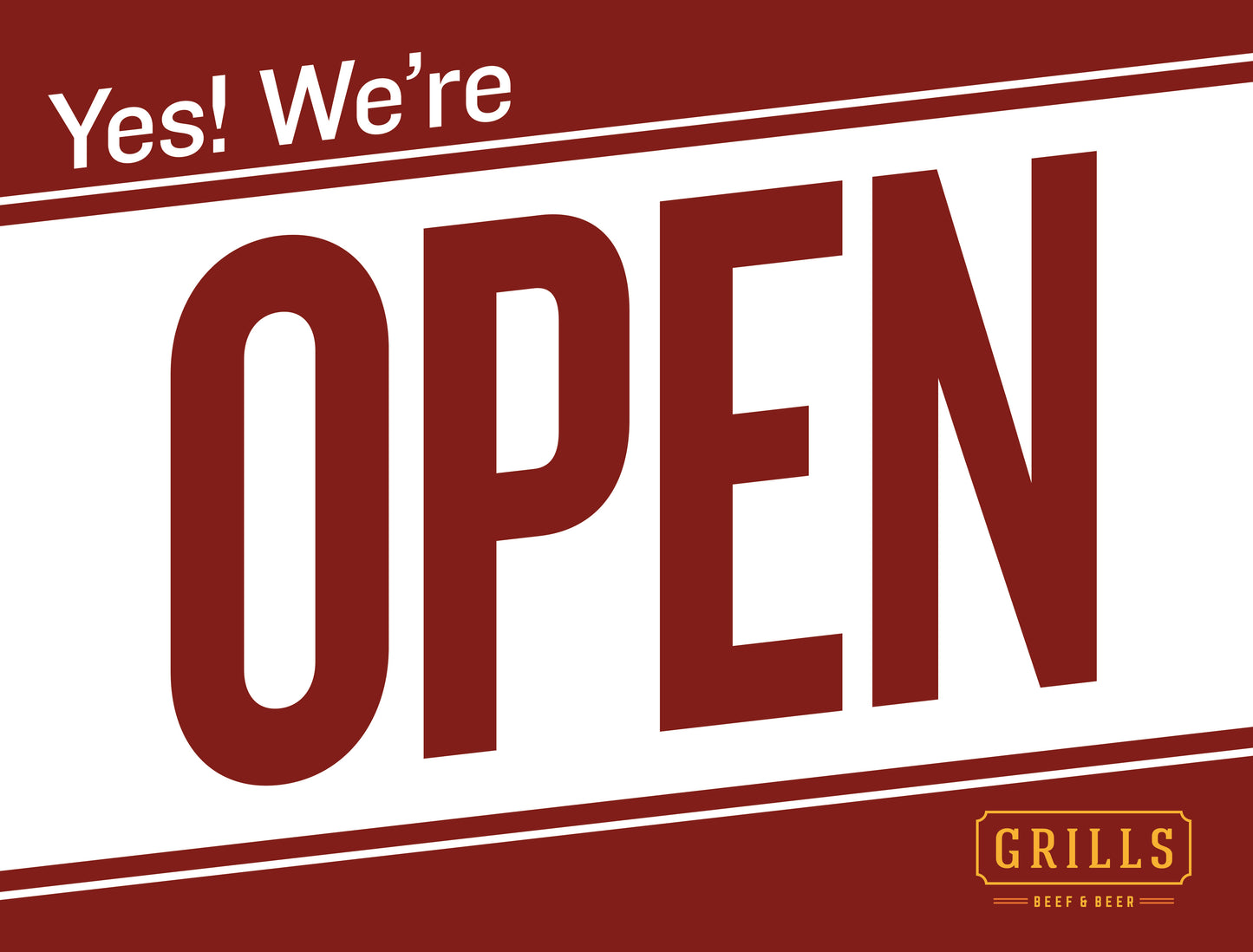 Yes We're Open Yard Sign – Bold Red
