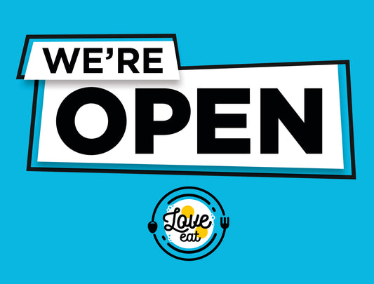 We're Open Yard Sign – Turquoise