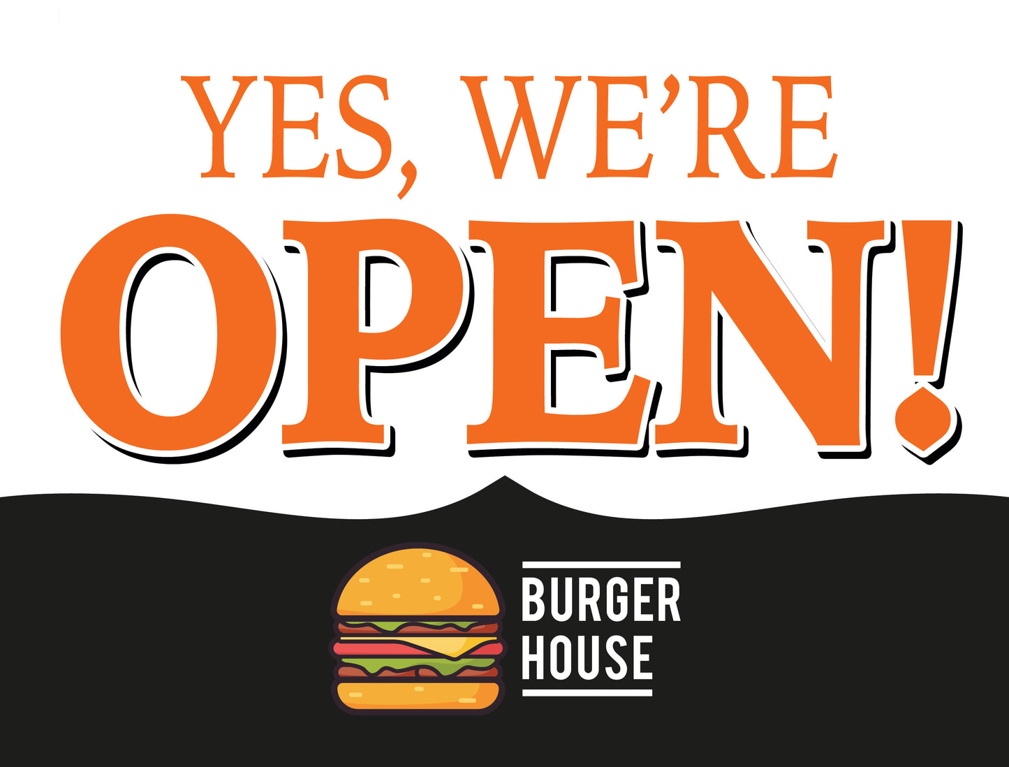 Yes We're Open Yard Sign – Orange Retro