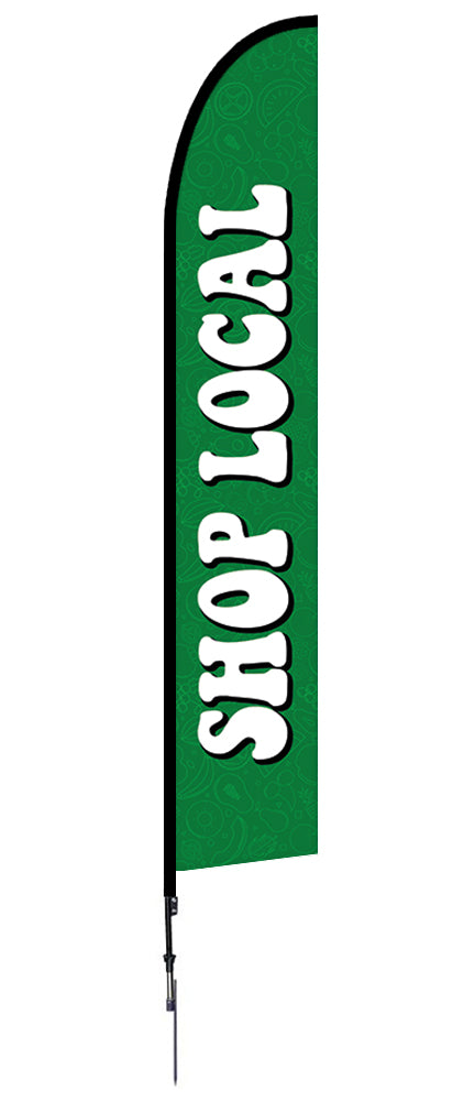 Shop Local Feather Flag Green