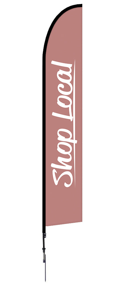 Shop Local Feather Flag Pink Slash