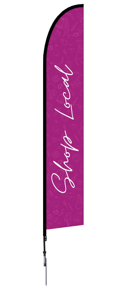 Shop Local Feather Flag Pink