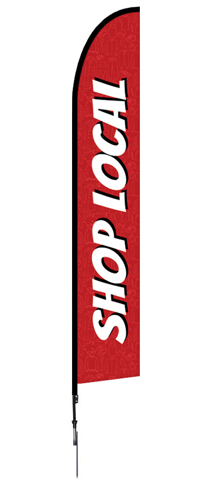 Shop Local Feather Flag Red
