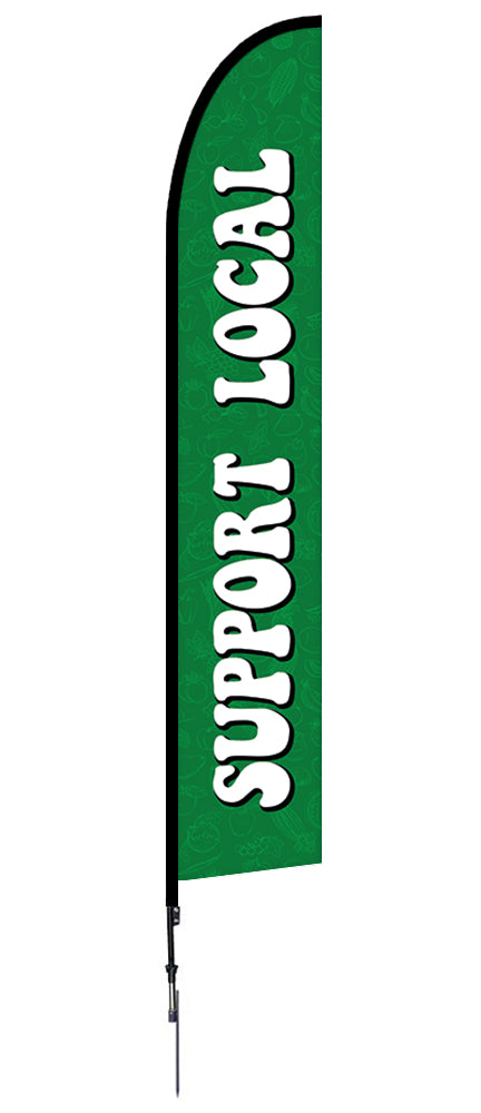Support Local Feather Flag Green