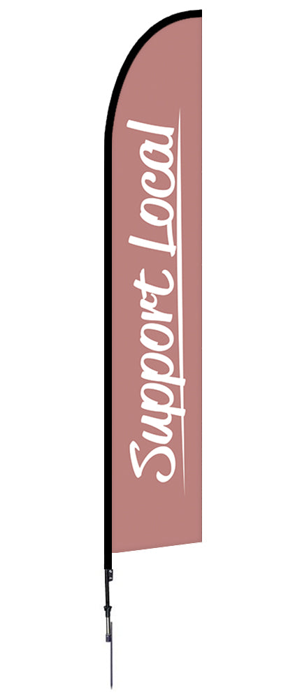 Support Local Feather Flag Pink Slash