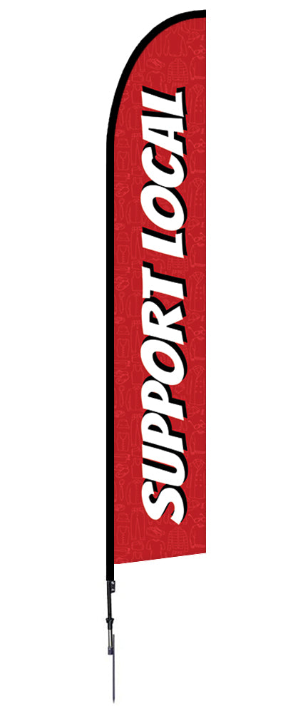 Support Local Feather Flag Red