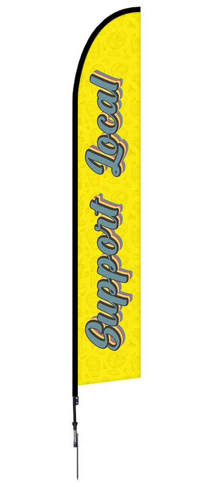 Support Local Feather Flag Yellow