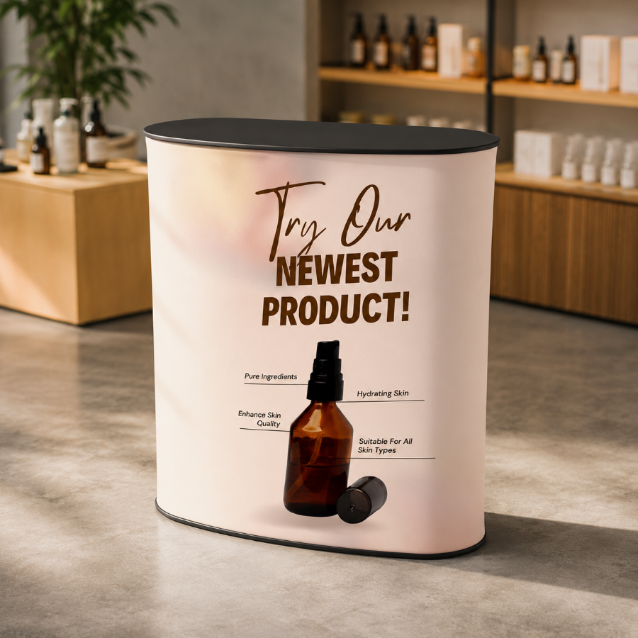 podium popup counter sign and display