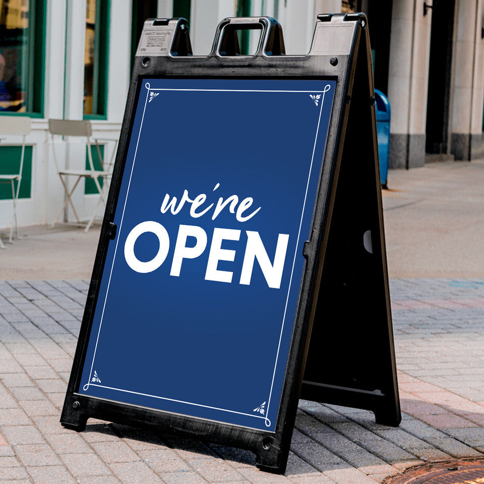 Outdoor sandwich sign printed in Dallas Fort Worth for sidewalk business display